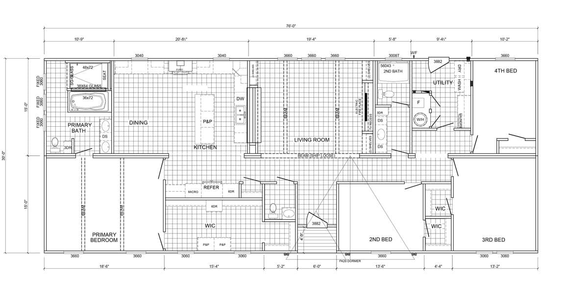 The hexagon floor plan home features