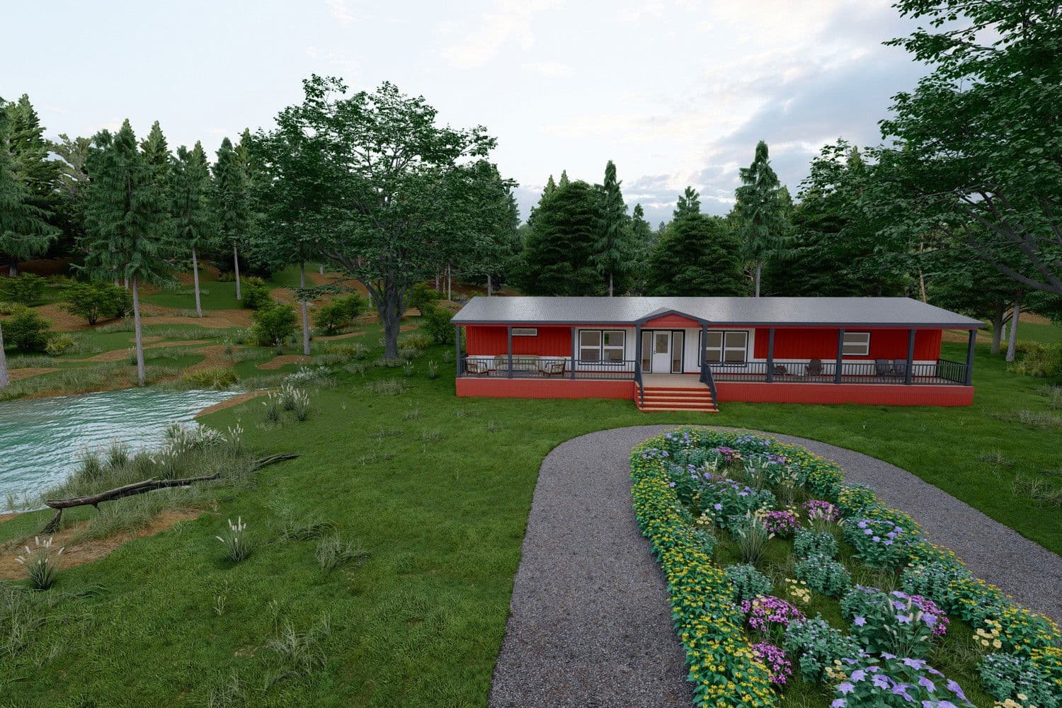 The ranch v74r elevation and exterior home features