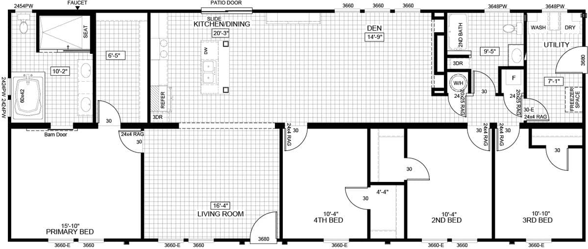 The revere floor plan home features