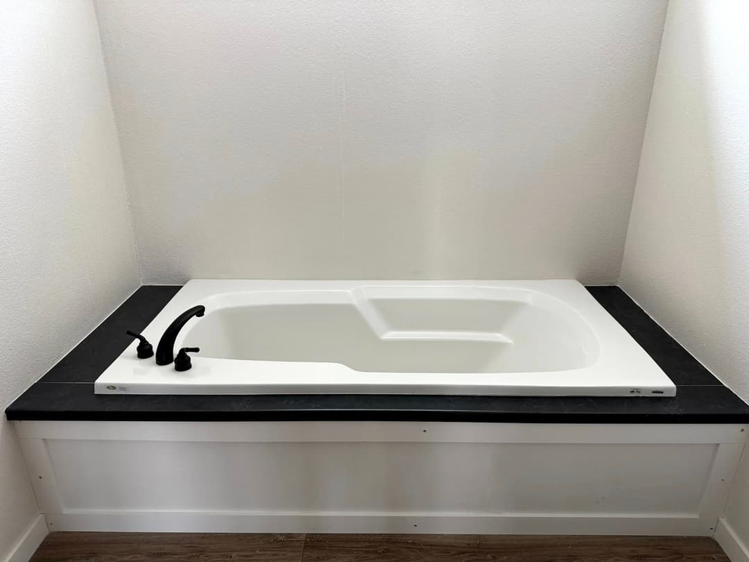 The red river bathroom home features